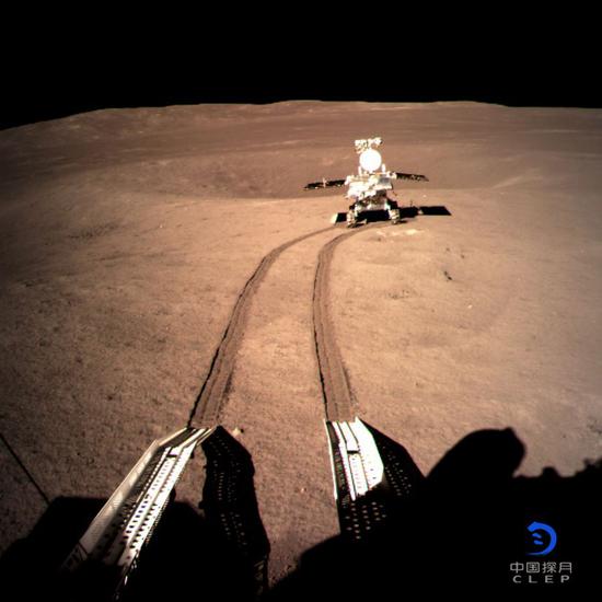 Photo provided by the China National Space Administration on Jan. 4, 2019 shows image of Yutu-2, China's lunar rover, at preset location A on the surface of the far side of the moon. (Xinhua)