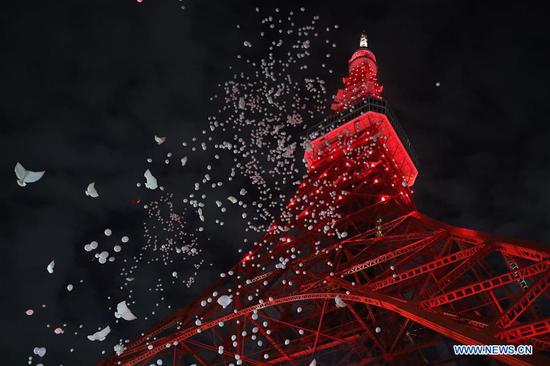 Tokyo Tower lit up in red to celebrate Chinese Lunar New Year