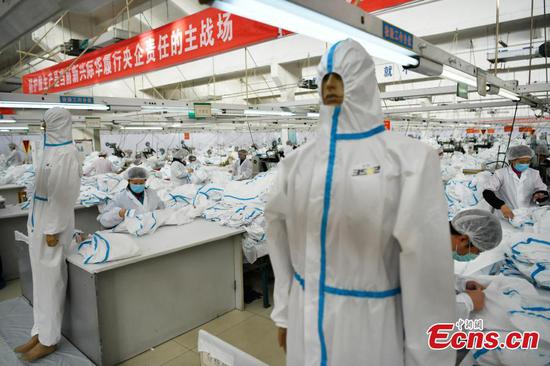 Production of protective suits ramps up