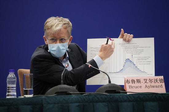 Bruce Aylward, an epidemiologist who led an advance team from the World Health Organization (WHO), speaks during a press conference of the China-WHO joint expert team in Beijing, capital of China, Feb. 24, 2020.(Xinhua/Xing Guangli)