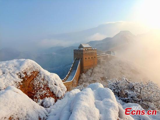 Jinshanling Great Wall: A fairyland after spring snow