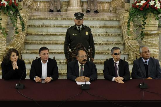 Bolivian Health Minister Anibal Cruz speaks at a press conference in La Paz, Bolivia, on March 10, 2020. (Xinhua/Str)