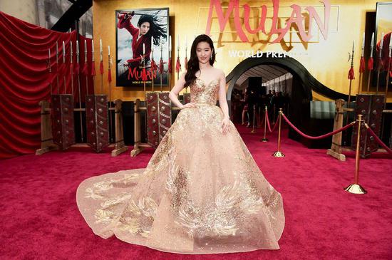 Photo shows Liu Yifei, who plays the title character in Disney's film 