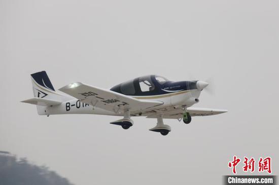 China's independently developed private GA20 aircraft takes off in Zhejiang Province, March 12, 2020. (Photo provided to China News Service)