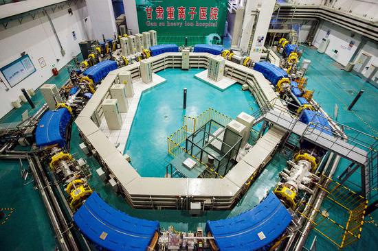 File photo taken on Aug. 1, 2017 shows the accelerator system of the carbon-ion therapy system in Wuwei, northwest China's Gansu Province. (Yuan Haibo/Image Society of Science and Technology, CAS/Handout via Xinhua)