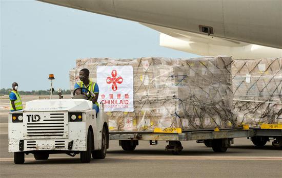 China's medical supplies for 18 African countries arrive in Accra, Ghana