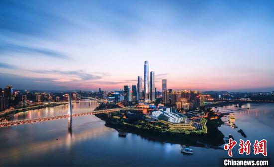 A design sketch of a complex in Jiangbeizui Financial Core Area, Chongqing Municipality. (Photo provided to China News Service)