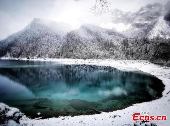 Mystical Jiuzhaigou Valley after snow