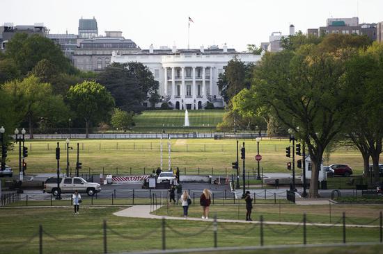Photo taken on April 22, 2020 shows the White House in Washington D.C., the United States. (Xinhua/Liu Jie)