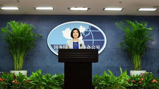 Zhu Fenglian, a spokesperson for the Taiwan Affairs Office of the State Council of China. /Xinhua