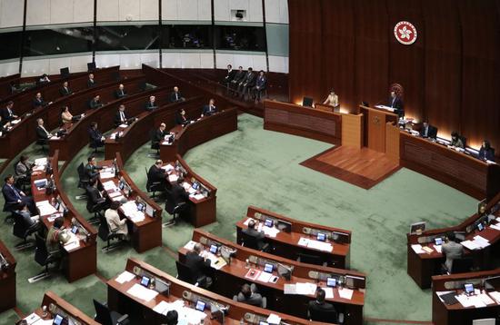 This photo shows a session at the Legislative Council in Hong Kong, China, Jan. 16, 2020. (Xinhua/Lui Siu Wai)