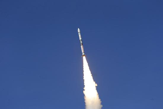 Two satellites, Xingyun-2 01 and 02, are launched by a Kuaizhou-1A (KZ-1A) carrier rocket from the Jiuquan Satellite Launch Center in northwest China, May 12, 2020. (Photo by Shan Biao/Xinhua)