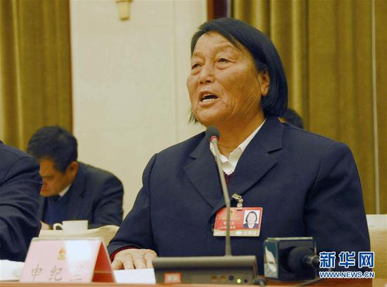 Shen Jilan speaks during a group deliberation of the Government Work Report during the annual meeting the National People's Congress, March 5, 2009. (Photo/Xinhua)