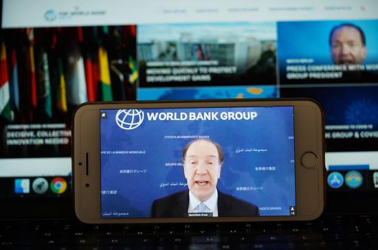 World Bank Group President David Malpass speaks at a virtual press conference, in Washington, D.C., the United States, on April 17, 2020. (Xinhua/Liu Jie)