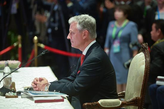 Robert O'Brien, national security adviser for U.S. President Donald Trump, attends the 7th ASEAN-U.S. Summit in Bangkok, Thailand, Nov. 4, 2019. (Xinhua/Rachen Sageamsak)