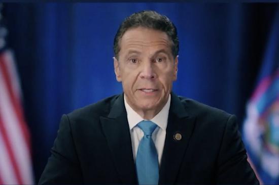 New York State Governor Andrew Cuomo speaks in a frame grab from a video feed of the 2020 Democratic National Convention, being held virtually amid the novel coronavirus pandemic, as participants from across the country are hosted over video with the control center in Milwaukee, Wisconsin, the United States, Aug. 17, 2020. (2020 Democratic National Convention/POOL via Xinhua)