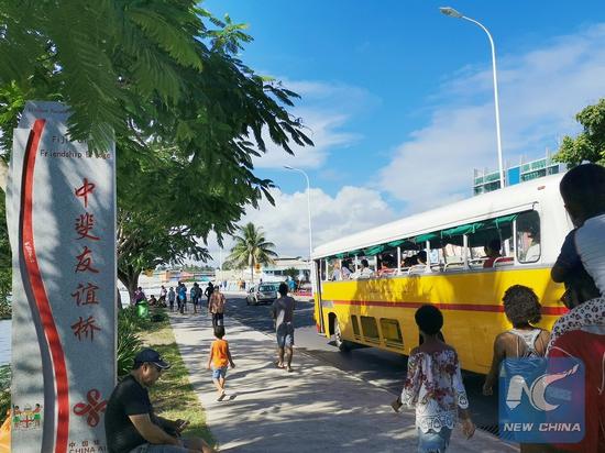 Photo taken on March 16, 2019 shows the Stinson Parade Bridge in downtown Suva, capital of Fiji. (Xinhua/Zhang Yongxing)