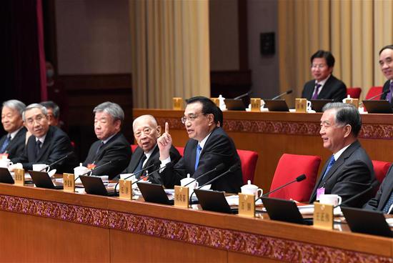 The Standing Committee of the 13th National Committee of the Chinese People's Political Consultative Conference (CPPCC) holds its 14th session, which focuses on studying and following the spirit of the fifth plenary session of the 19th Communist Party of China (CPC) Central Committee, in Beijing, capital of China, Nov. 9, 2020. Chinese Premier Li Keqiang, made a report by invitation at the session.  (Xinhua/Rao Aimin)