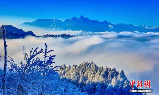 Stunning winter scenery appears with Ya'an's first snow