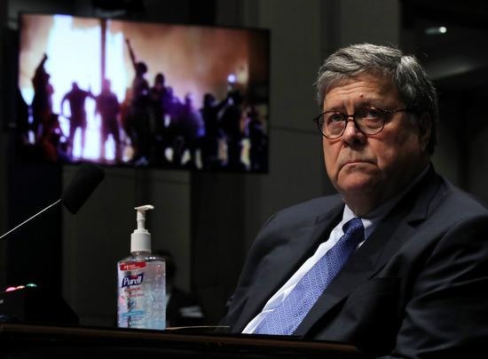 U.S. Attorney General William Barr testifies before the House Judiciary Committee during a hearing on the Capitol Hill in Washington, D.C., the United States, on July 28, 2020. (Chip Somodevilla/Pool via Xinhua)