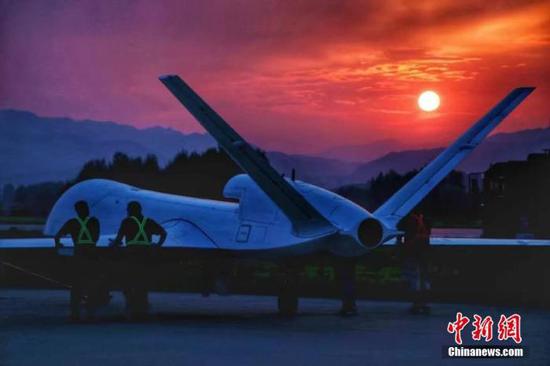 File photo of China's WJ-700 UAV. (Photo provided to China News Service)