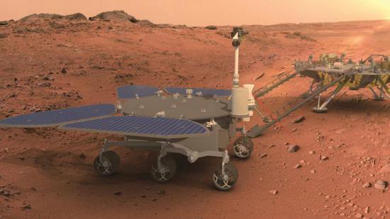 A rendering of China's first Mars rover. (Photo/CCTV)