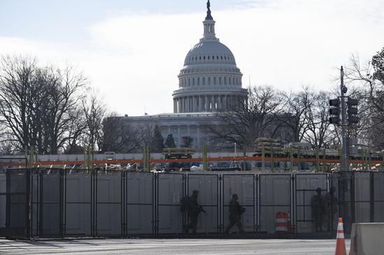 Photo taken on Jan. 18, 2021 shows the U.S. Capitol building in Washington, D.C., the United States. (Xinhua/Liu Jie)