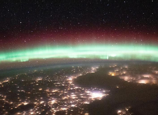Stunning auroras seen from the Space Station