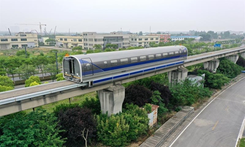 A prototype high-speed maglev test vehicle (Photo/Courtesy of CRCC Qingdao Sifang Co)