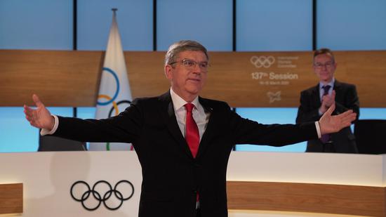 IOC Thomas Bach is re-elected as IOC President through to 2025. (Photo by Greg Martin/IOC)