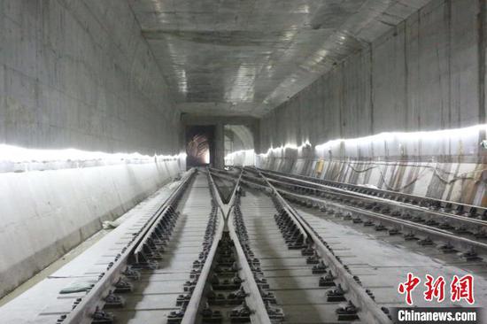 This photo taken in December 2020 shows the interchange Panyu Square Station which links Line 18 and Line 22 is under construction. (Photo/China News Service)