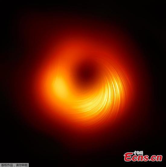 Historic image of black hole reveals surrounding magnetic fields