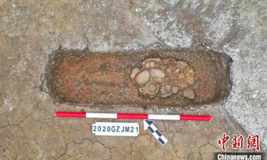 Discovered human remains (Photo/ China News Service)