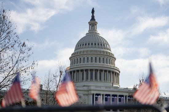 Photo taken on Jan. 13, 2021 shows the U.S. Capitol Building in Washington, D.C., the United States. (Xinhua/Liu Jie)
