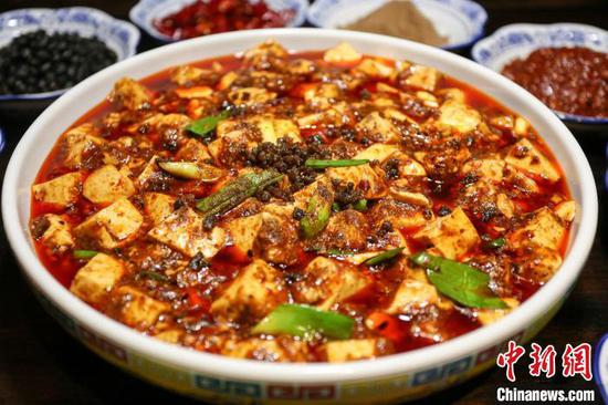Mapo beancurd -- one of Sichuan cuisine. (Photo provided to China News Service)