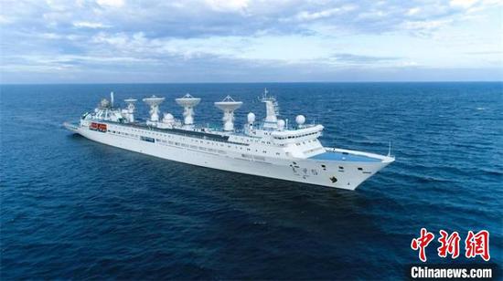 Photo shows the tracking ship Yuanwang-5. (Photo/China News Service)