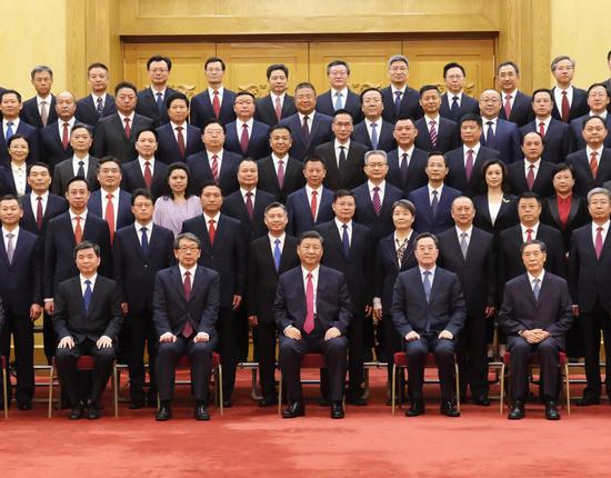 Chinese President Xi Jinping, also general secretary of the Communist Party of China (CPC) Central Committee and chairman of the Central Military Commission, meets with outstanding Party secretaries of county-level CPC committees selected from across the country in Beijing, capital of China, June 29, 2021. (Xinhua/Li Xueren)

