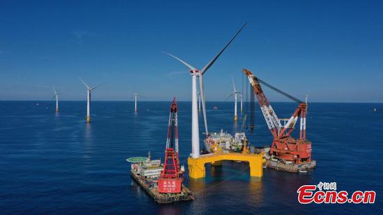 World's first typhoon-resistant floating wind turbine installed in Guangdong