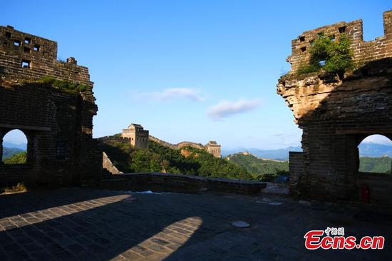 Ancient towers on Jinshanling Great Wall consolidated