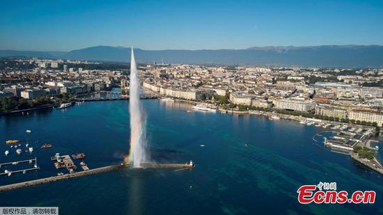Geneva’s stunning fountain shoots water into sky