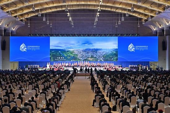 Photo taken on Oct. 11, 2021 shows the opening ceremony of the 15th meeting of the Conference of the Parties to the Convention on Biological Diversity (COP15) in Kunming, southwest China's Yunnan Province. (Xinhua/Li Xin)