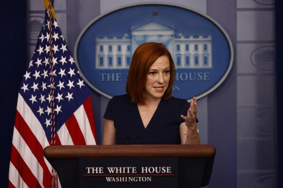 White House Press Secretary Jen Psaki speaks during a press briefing at the White House in Washington, D.C., the United States, on June 8, 2021. (Photo by Ting Shen/Xinhua)