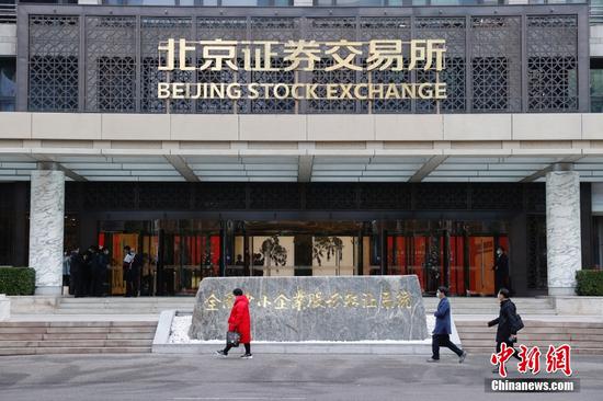 The Beijing Stock Exchange. (Photo: China News Service/Han Haidan)