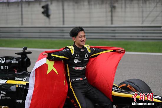 China's first full-time Formula One (F1) driver, Zhou Guanyu. (Photo provided by ICphoto)