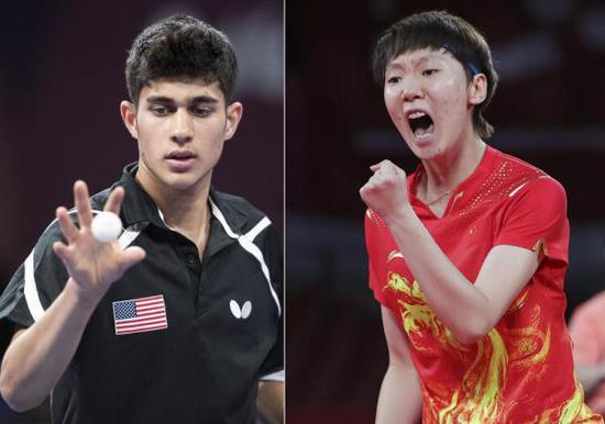 American player Kanak Jha (L) and Chinese player Wang Manyu. (Photo: Xinhua/Li Ming & Wang Dongzhen)