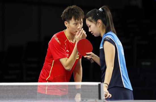 China-U.S. mixed doubles players train for WTT Championships 