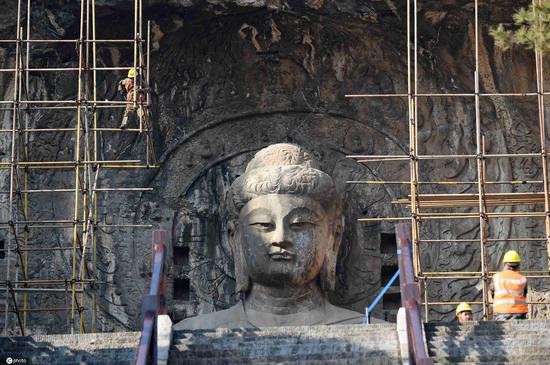 Fengxian Temple in Longmen Grottoes starts large-scale restoration project 