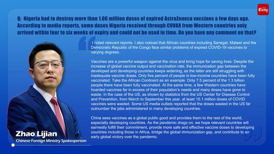 Chinese FM calls for providing more safe, effective vaccine to developing countries