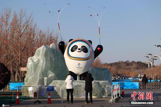 An Olympics mascot statute in the Olympic Green park in Beijing. (Photo/IC)