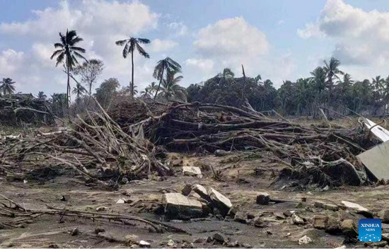 Beach resort hit by tsunami on outskirts of Nuku'alofa, Tonga